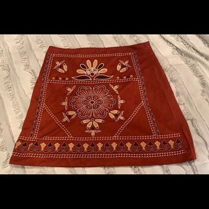 Suede fall skirt